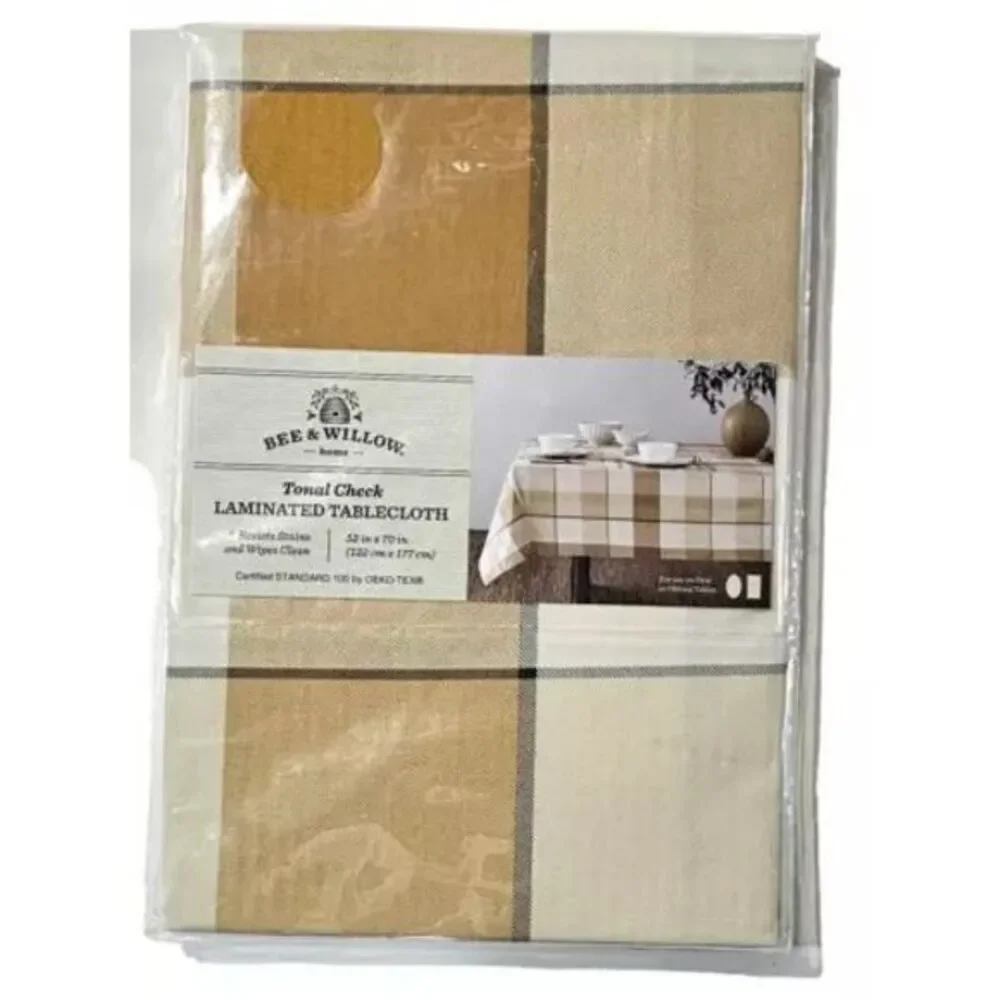 Bee &‎ Willow Tonal Check Laminate Tablecloth 52
